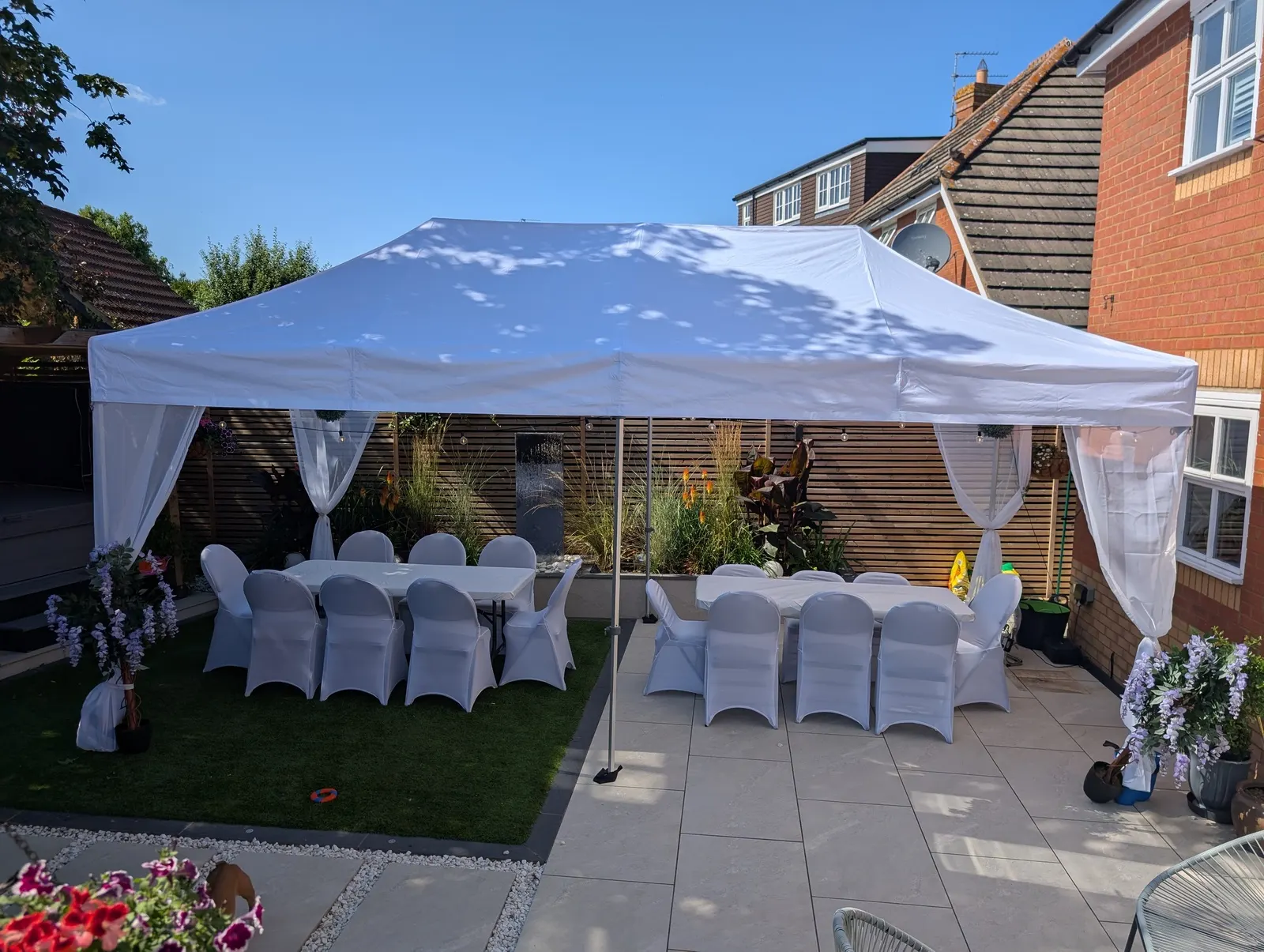 6x3m gazebo set for a party of 20