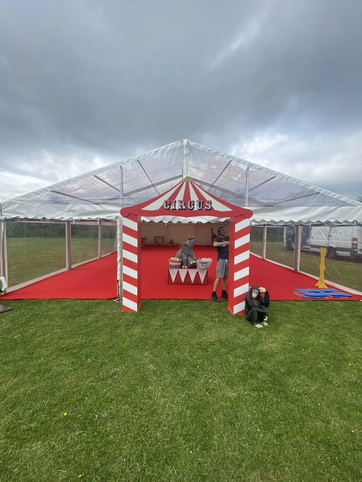 Festival site marquee in place