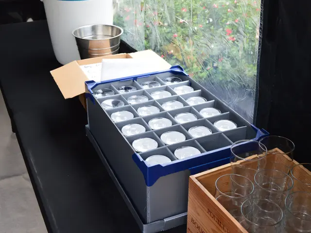 Glassware packed in a divided crate